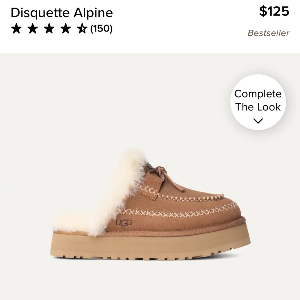 UGG Brown Shearling Slip-On Mules